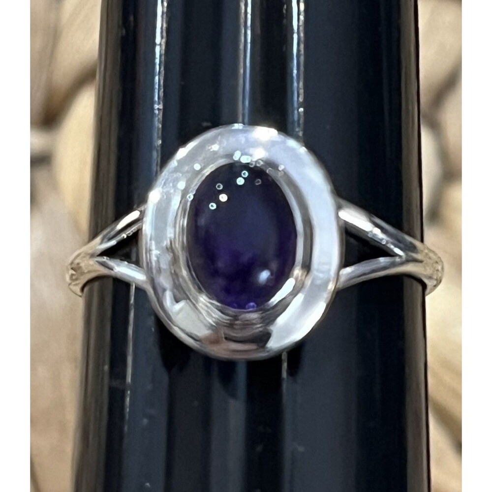 Purple Amethyst Ring 925 Sterling Silver Fairycore Healing sz 9.5